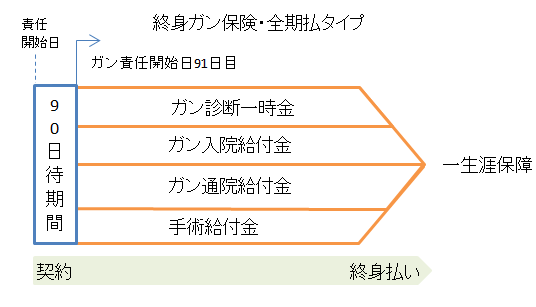 終身ガン保険の説明図