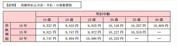 シュシュの保険料